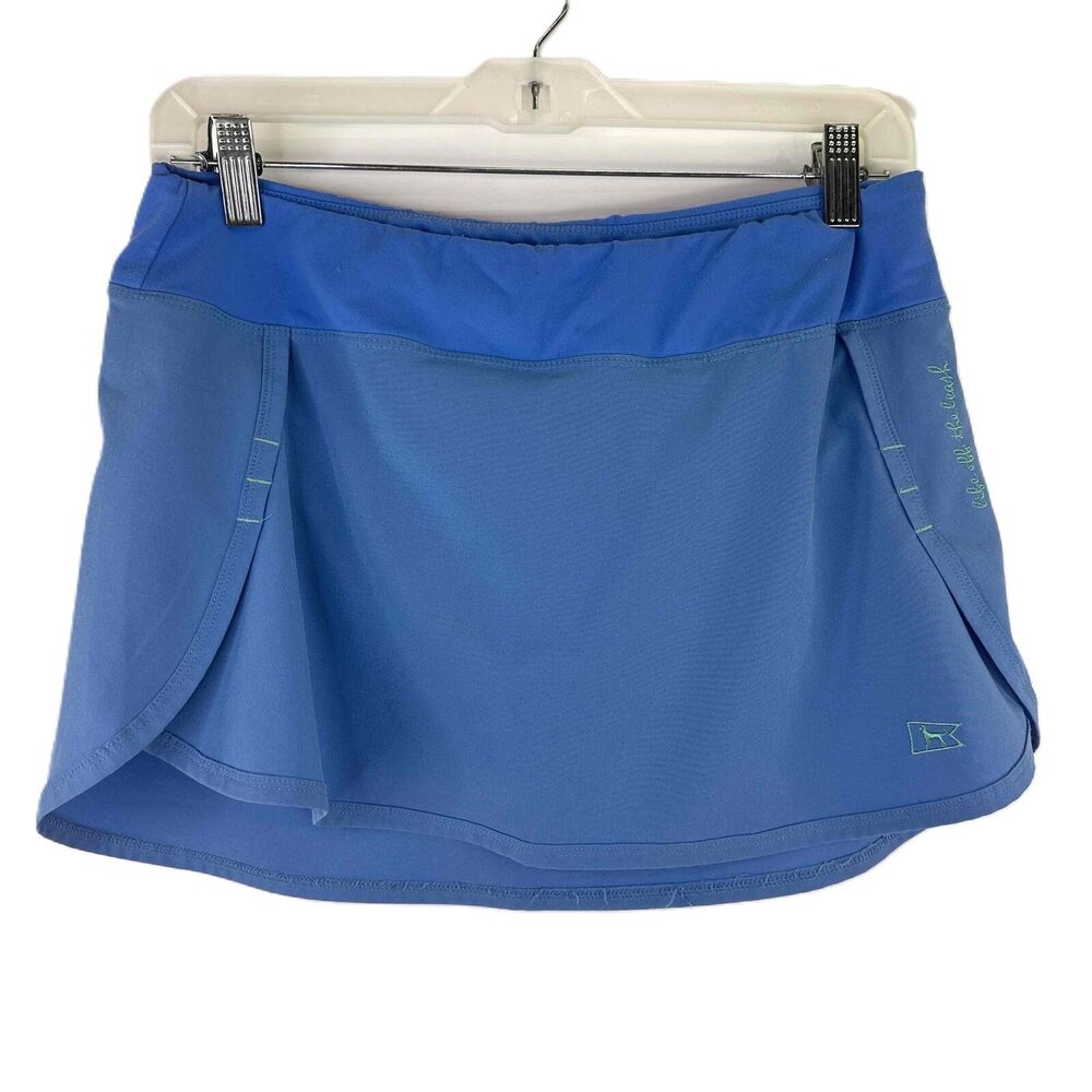 The Black Dog Life Off The Leash Blue Elastic Waistband Skort Size Small